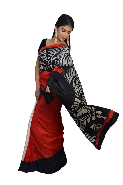 Black Wax Painting Hand Batik Pure Silk Mark Certified Bishnupuri Silk Sarees - Dailybuyys