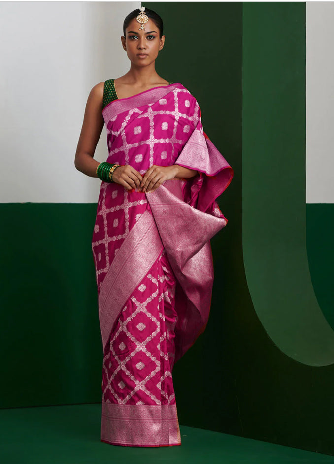 Geometric Silk Party Wear Sarees - Dailybuyys