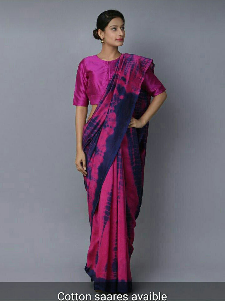 Purple Mulmul Batik Sarees - Dailybuyys