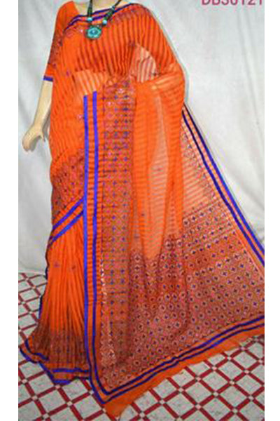 Orange Gujarati Sarees - Dailybuyys
