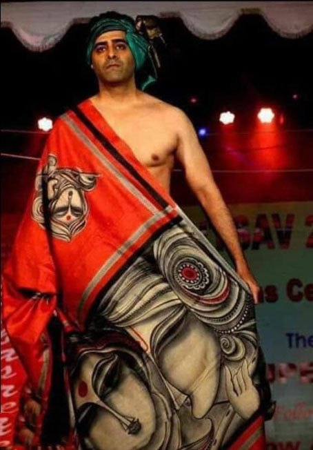 Red Hand Painted Pure Silk Mark Certified Bishnupuri Silk Sarees - Dailybuyys