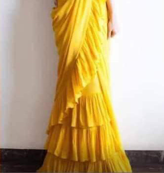 Yellow Georgette Sarees - Dailybuyys