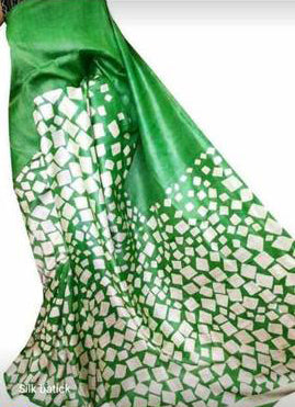 Green Pure Silk Mark Certified Murshidabad Silk Sarees - Dailybuyys