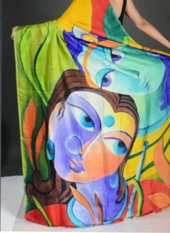 Green Orange Pure Silk Mark Certified Murshidabad Silk Sarees - Dailybuyys