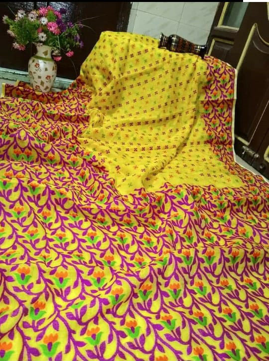 Yellow Dhakai Jamdani Sarees