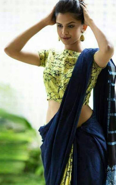 Blue Mulmul Batik Sarees - Dailybuyys