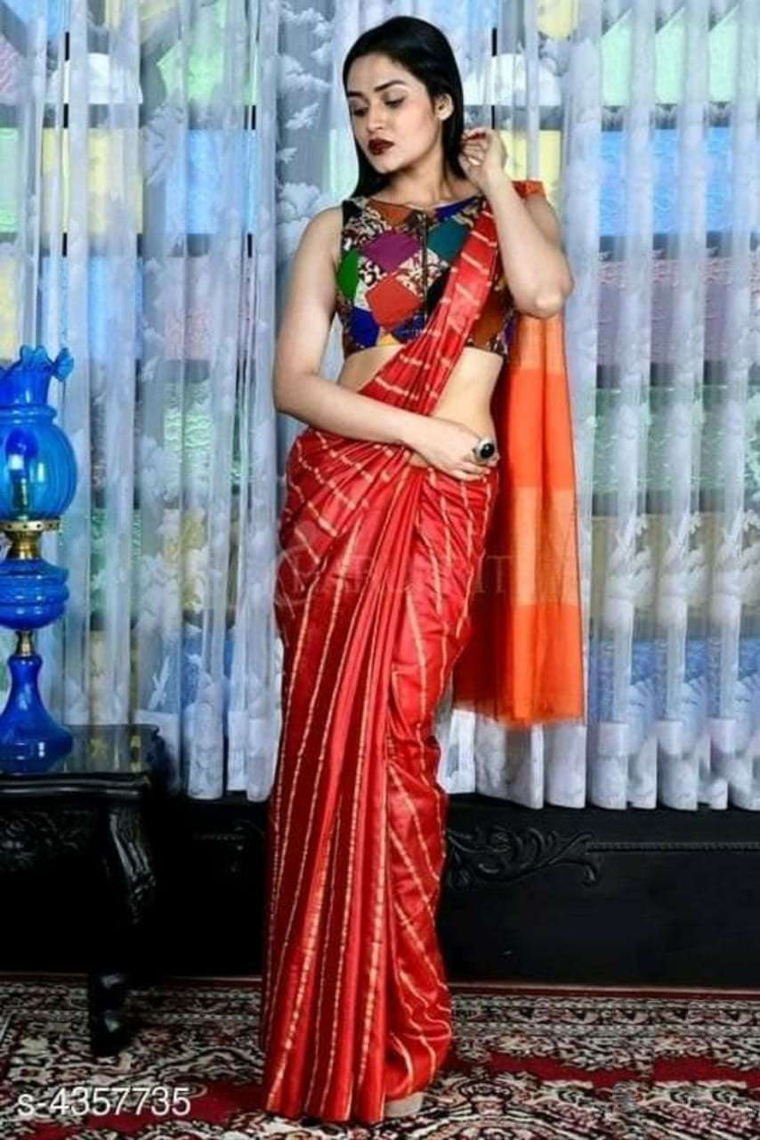 Red Pure Cotton Silk Sarees - Dailybuyys