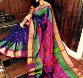 Blue Uppada Silk Sarees - Dailybuyys