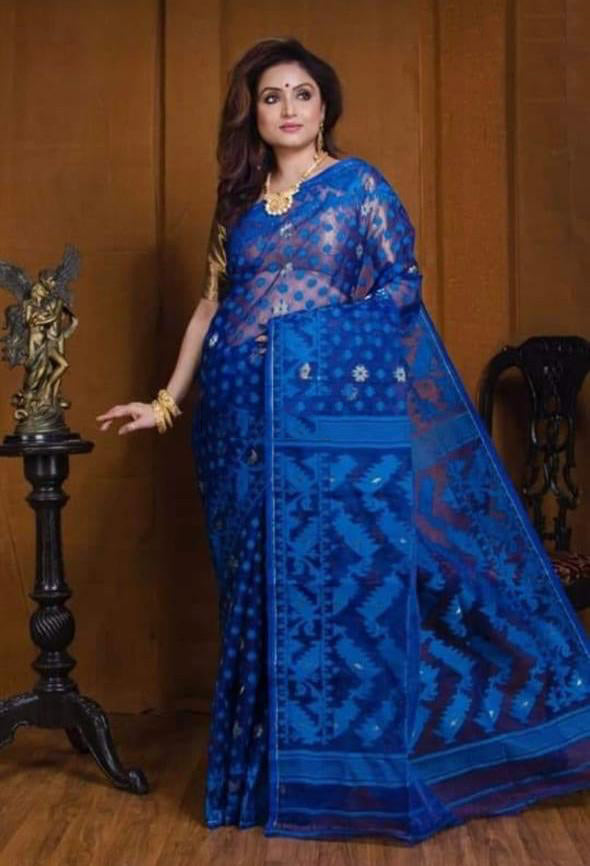 Blue Designer Jamdani Sarees