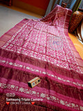 Rani Beautiful Block Print Zari Border Pure Silk Mark Certified Tussar Silk Sarees