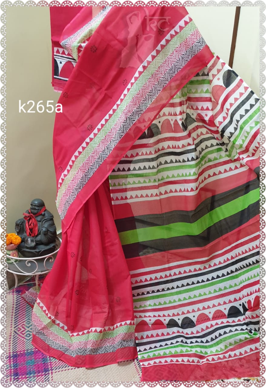 MultiColour Pure Pure Cotton KK Kota Doriya Sarees - Dailybuyys