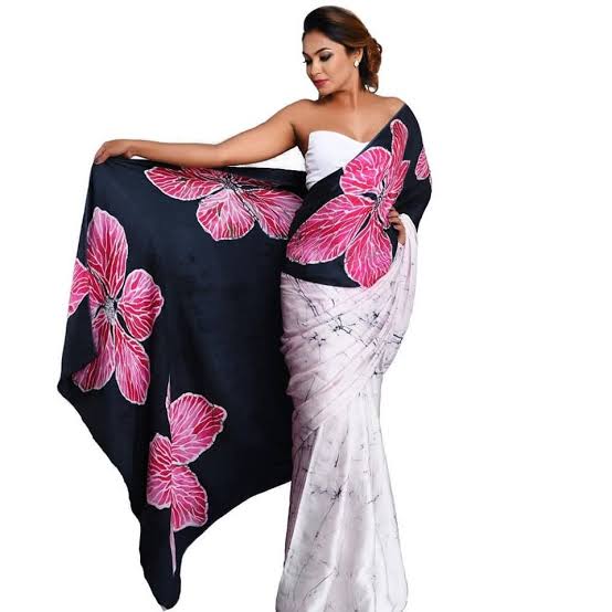 Beige Black And Pink Hand Painted Pure Silk Mark Certified Bishnupurii Silk Sarees - Dailybuyys