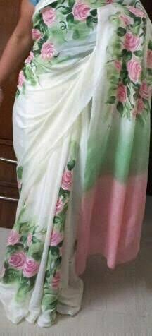 MultiColour Floral Hand Painted Pure Silk Mark Certified Bishnupuri Silk Sarees - Dailybuyys