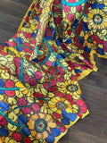 Dandelion Yellow And MultiColour Hand Painted Pure Pure Silk Mark Certified Tussar Silk Kalamkari Sarees