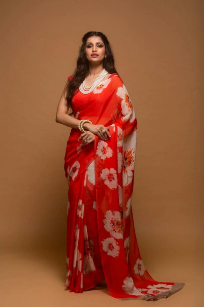 Scarlet Red Hand Painted Pure Silk Mark Certified Bishnupuri Silk Sarees - Dailybuyys