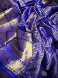 Royal Blue Designer Gadwal Pure Silk Sarees