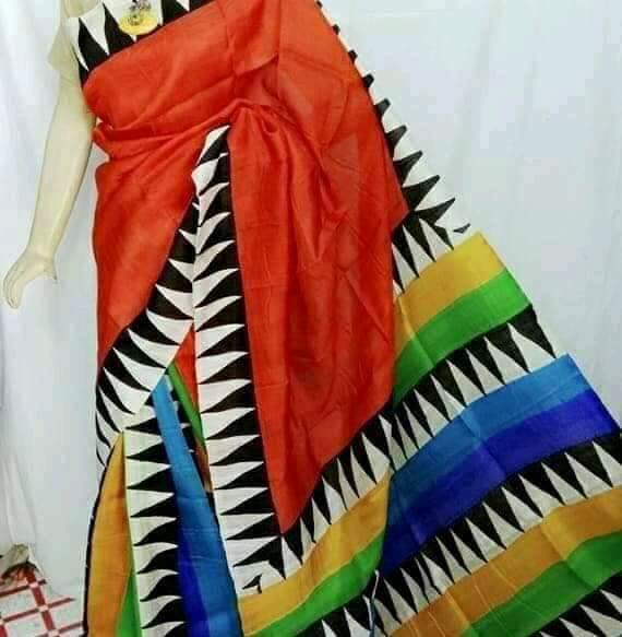 Multi Block Printed Pure Silk Mark Certified Bishnupuri Silk Sarees - Dailybuyys