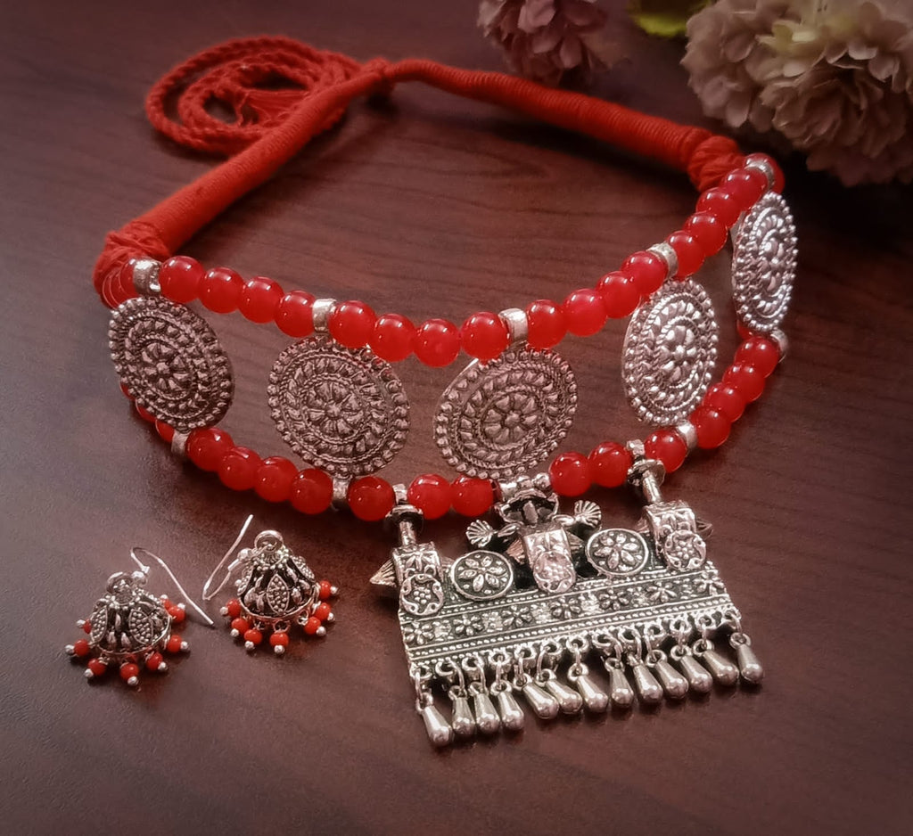 Red Beautiful Designed Jewellery Sets