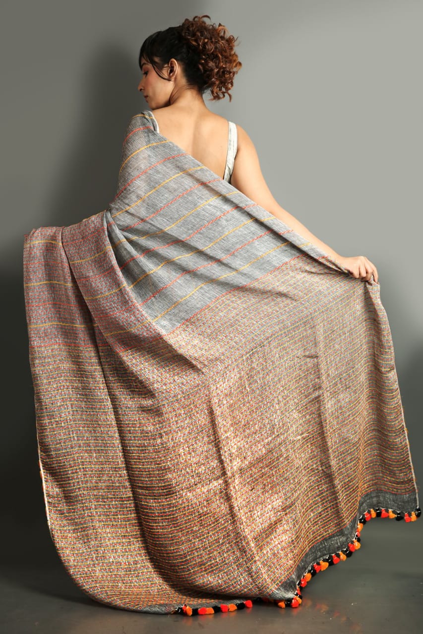 Pure Linen Sarees - Dailybuyys