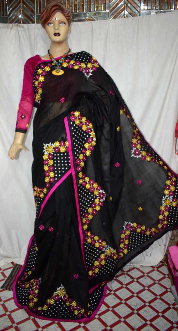 Black Kathiawari Sarees - Dailybuyys