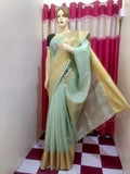 Green Golden Handloom Ghicha Sarees