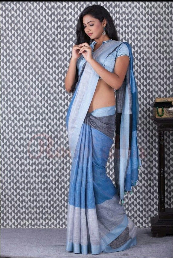 Blue Moklin Sarees - Dailybuyys