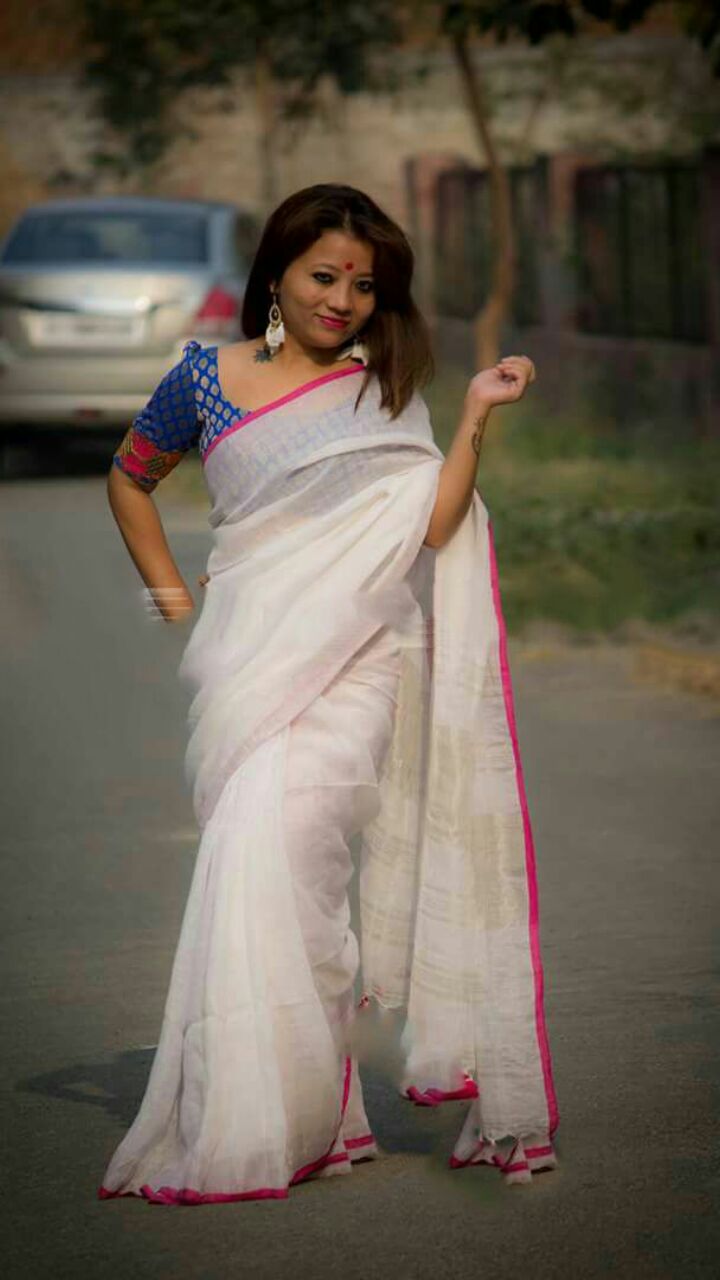 Pink Moklin Sarees - Dailybuyys