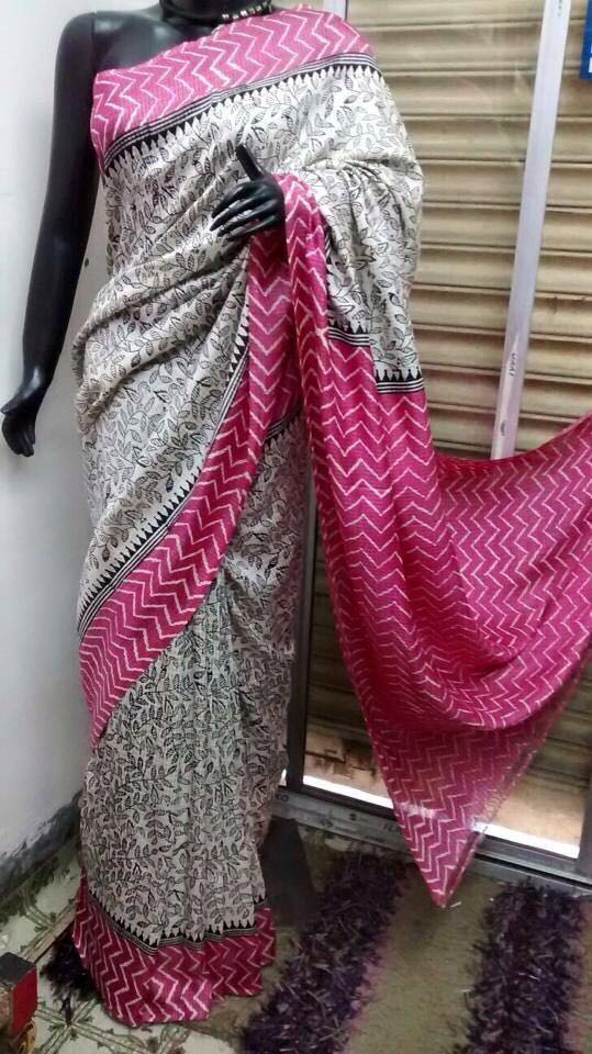 Pink Grey Pure Silk Mark Certified Murshidabad Silk Sarees - Dailybuyys