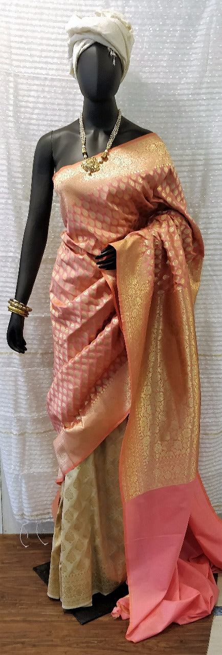 Pink Banarasi Silk Sarees - Dailybuyys