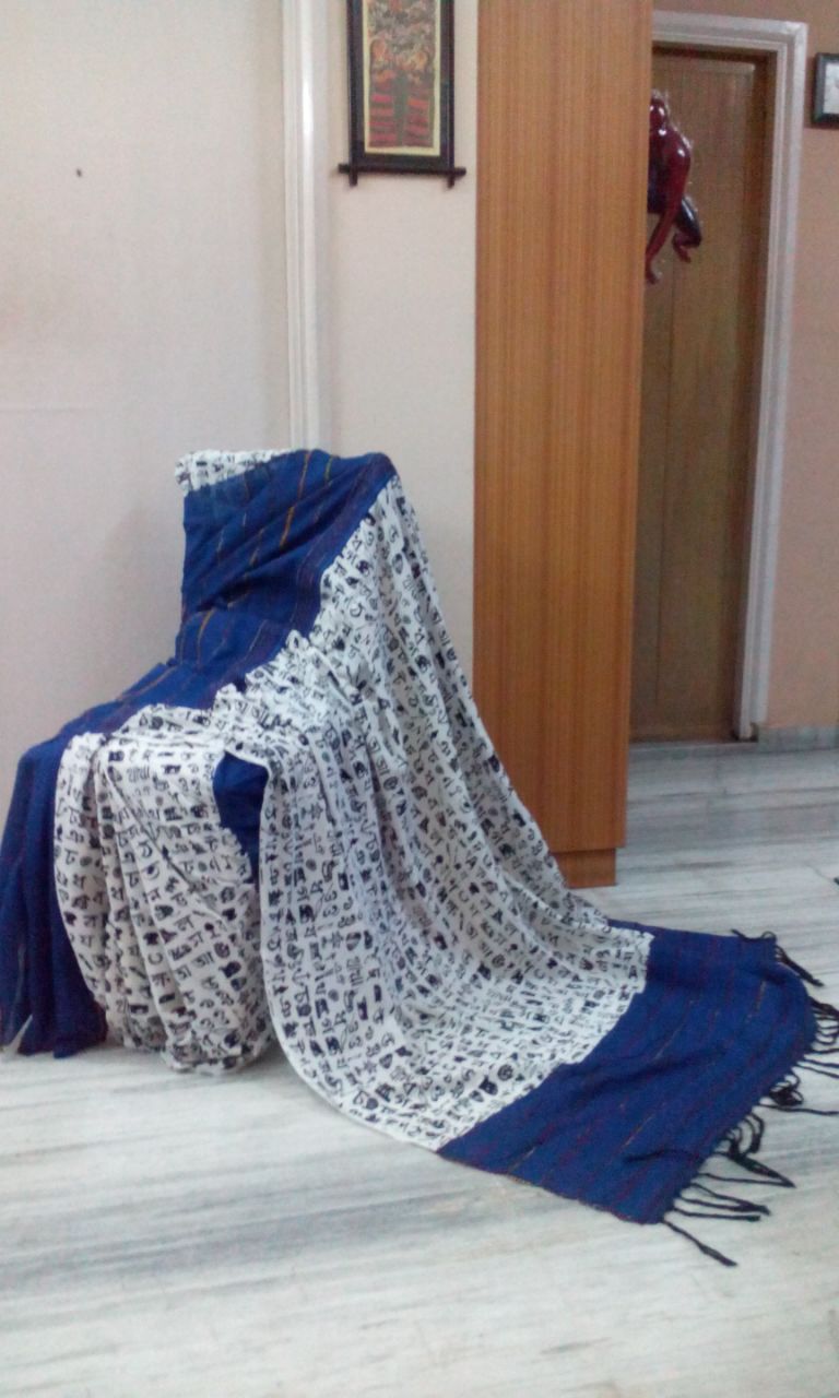 Blue White Khesh Sarees - Dailybuyys
