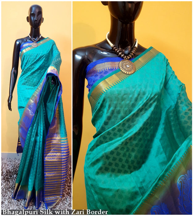 Blue Silver Kanjivaram Silk Sarees - Dailybuyys