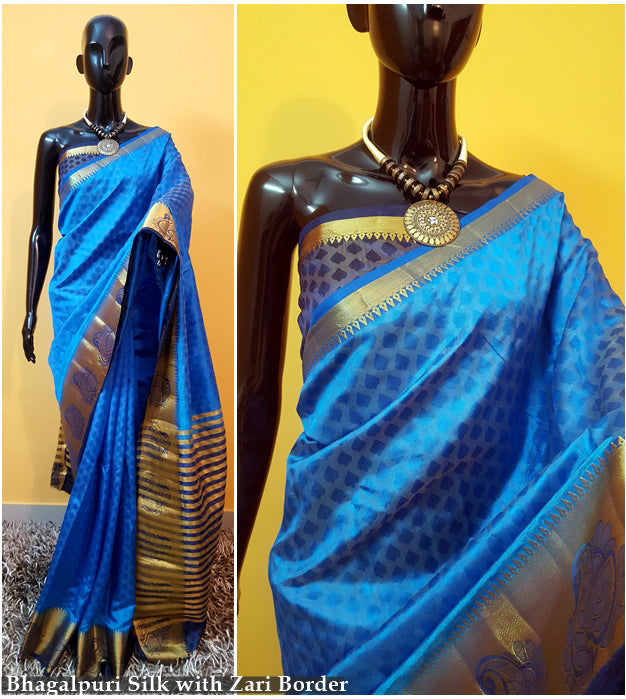 Blue Kanjivaram Silk Sarees - Dailybuyys