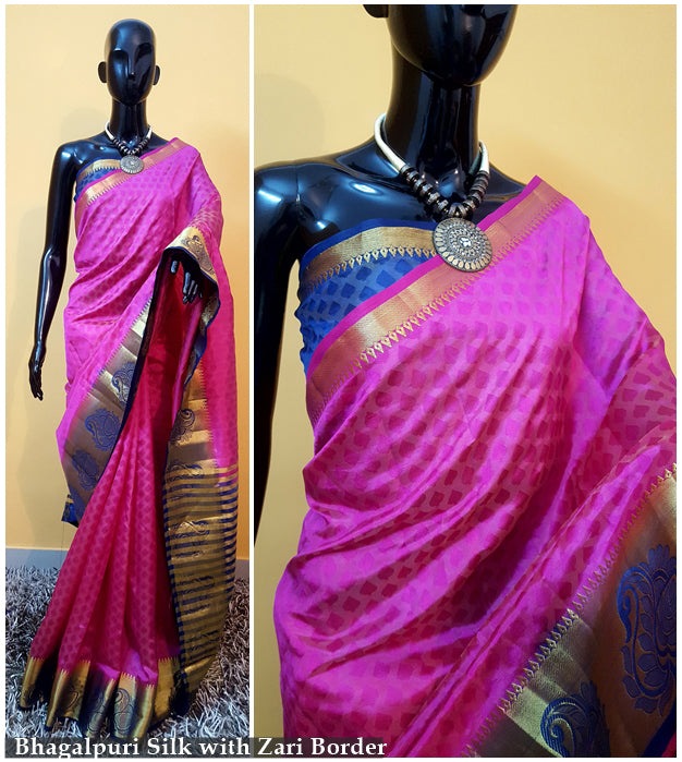 Pink Kanjivaram Silk Sarees - Dailybuyys
