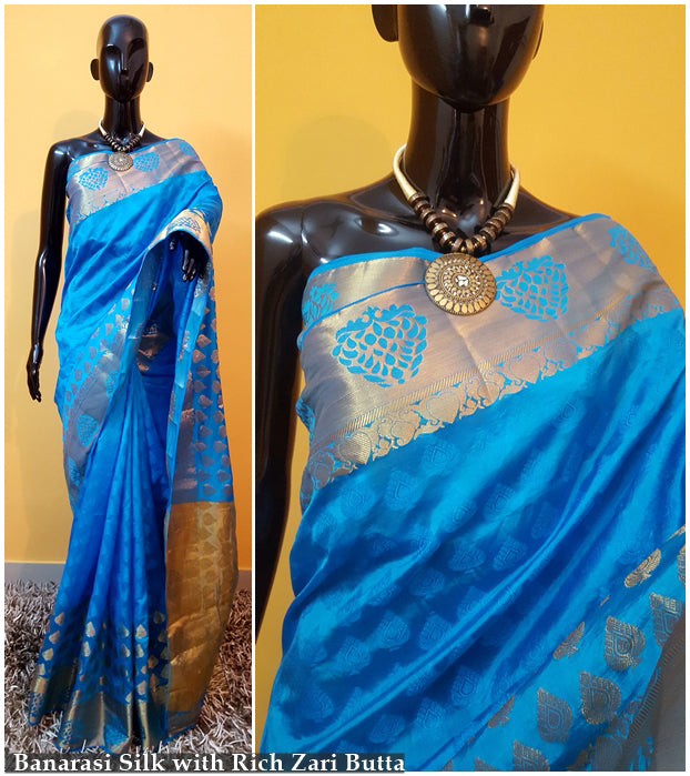 Blue Kanjivaram Silk Sarees - Dailybuyys