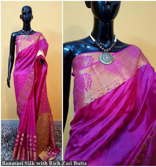Pink Kanjivaram Silk Sarees - Dailybuyys