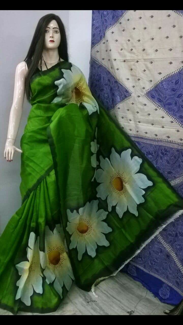 Green Pure Silk Sarees - Dailybuyys