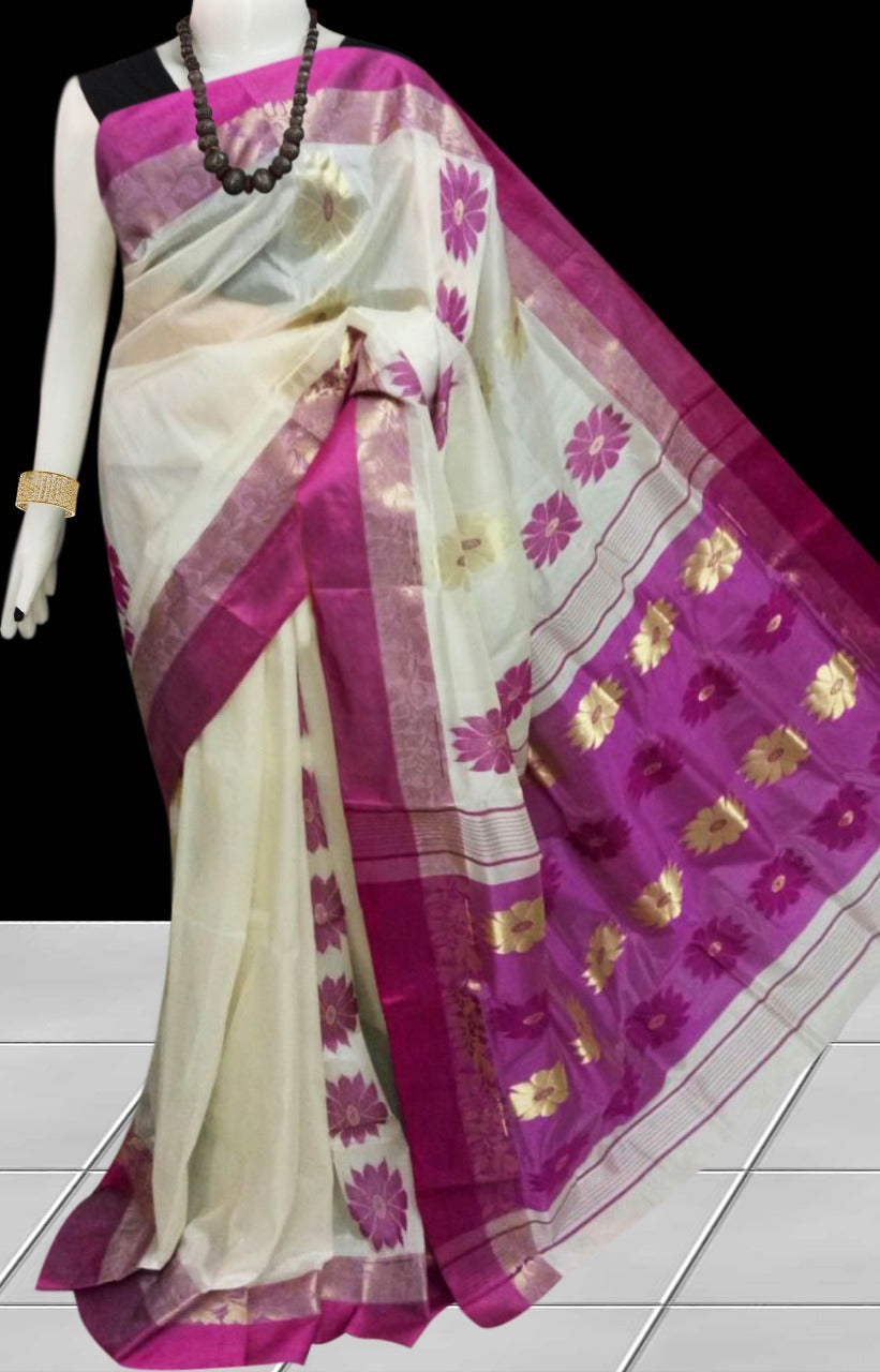 Purple Beige Garad Silk Sarees - Dailybuyys