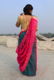 Pink Blue Handloom Ghicha Sarees