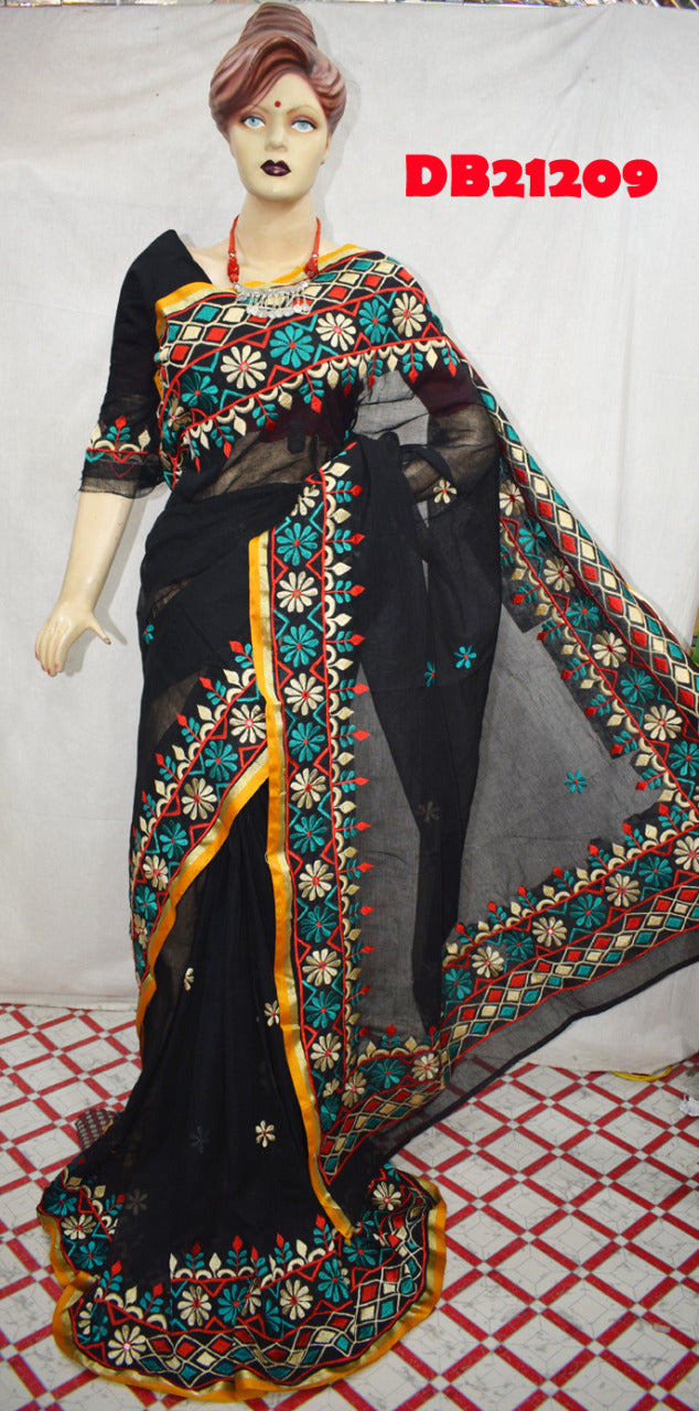 Black Kathiawari Sarees - Dailybuyys