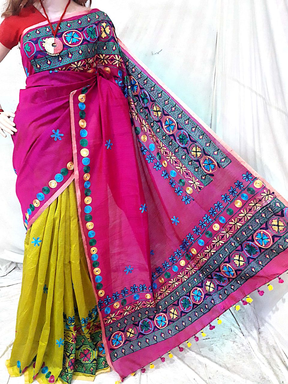 Purple Kathiawari Sarees - Dailybuyys