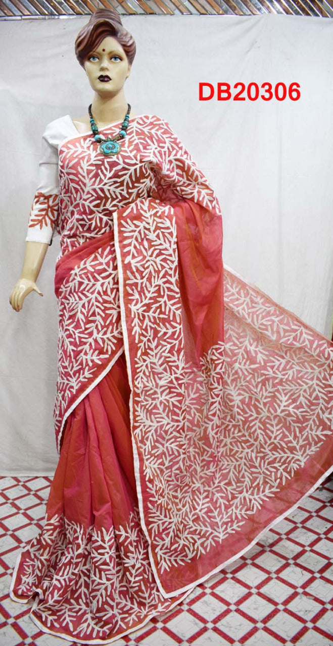 Red Chanderi Silk Sarees - Dailybuyys