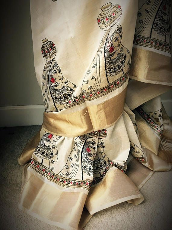 Beige Zari Border Pure Silk Mark Certified Tussar Silk Sarees - Dailybuyys