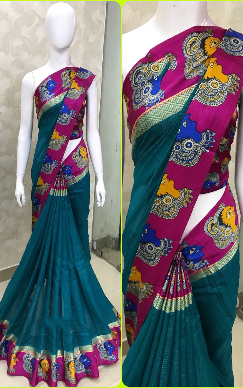 Green Kota Silk Sarees - Dailybuyys