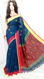 Blue Red S.G Pure Linen Sarees