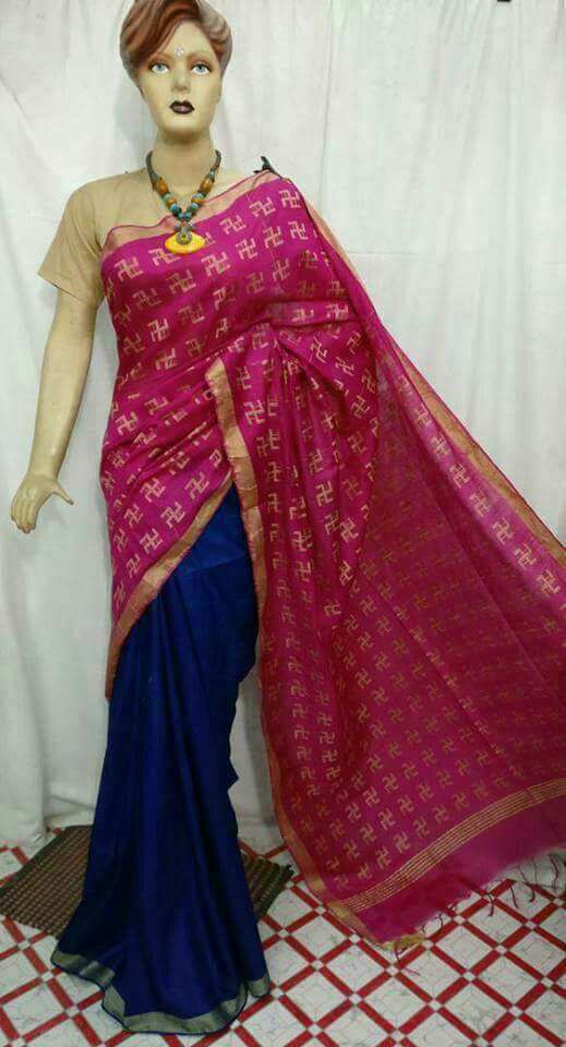 Purple Blue Bhagalpuri Silk Sarees - Dailybuyys