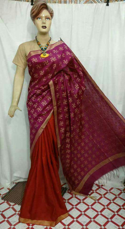 Purple Maroon Bhagalpuri Silk Sarees - Dailybuyys