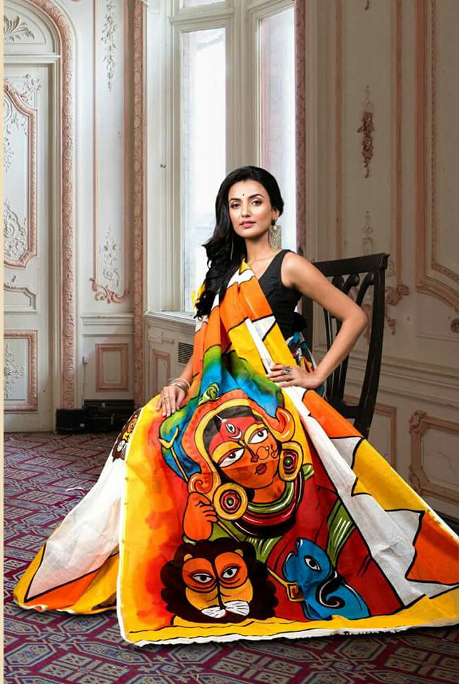 Beige Orange Kerala Pure Cotton Sarees - Dailybuyys