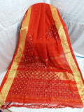 Red 80 Count KK Pure Linen Sarees