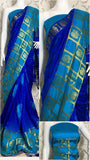 Blue Raw Silk Sarees
