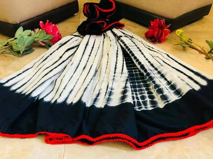 Black White Mulmul Pure Cotton Sarees - Dailybuyys